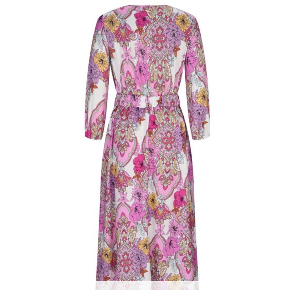 AYANA Floral Paisley Satin Maxi Dress-Pink NWT - Picture 6 of 7